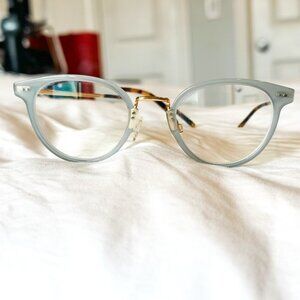 Elina Blue Agave with Polished Gold Warby Parker Eyeglasses